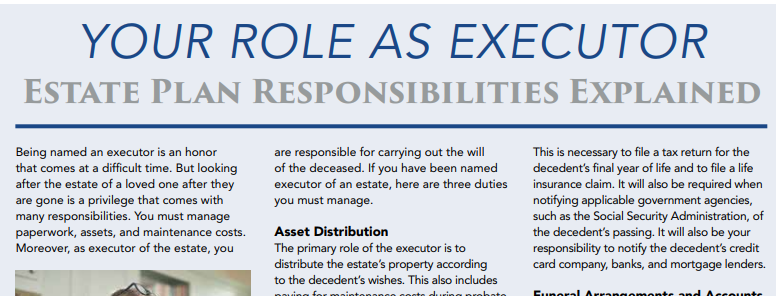 Your Role As Executor Infographic