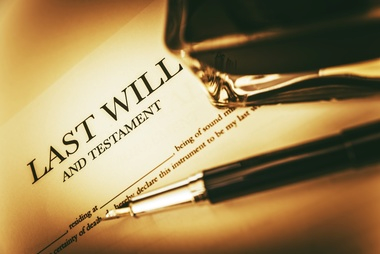 Close-up of a last will and testament document.